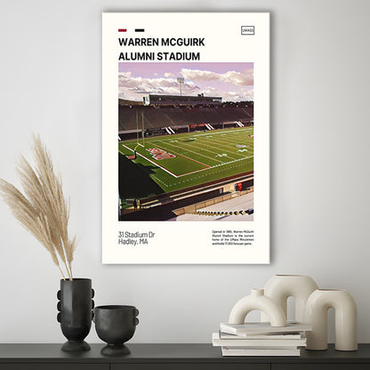 Warren McGuirk Alumni Stadium Print, UMass Minutemen Stadium Canvas Art, Fan Gifts, Sport Art, Canvas Print Wall Art