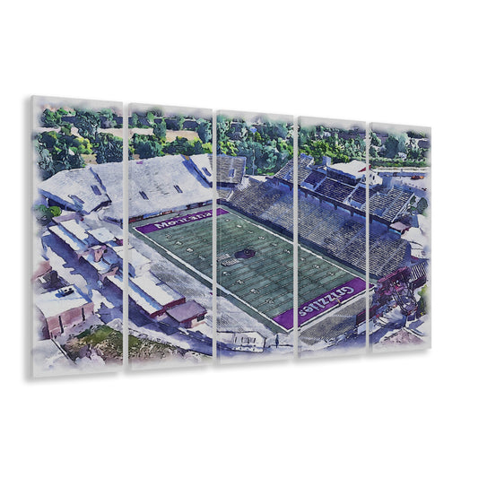 Washington-Grizzly Painting Stadium Watercolor, Missoula Montana Watercolor, Sport Art, Extra Large Canvas Print
