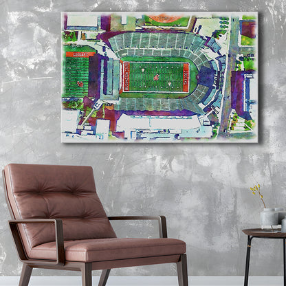 Washington State Cougars, Martin Painting Stadium Watercolor, Sport Art, Gifts for him, Canvas Print Wall Art
