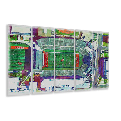 Washington State Cougars, Martin Painting Stadium Watercolor, Sport Art, Extra Large Canvas Print Wall Art