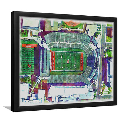 Washington State Cougars, Martin Painting Stadium Watercolor, Sport Gift Art, Framed Art Print Wall Decor