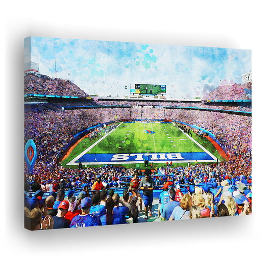 Watercolor Bills Stadium in New York, Stadium Canvas, Sport Art, Gift for him, Canvas Print Wall Art Home Decor