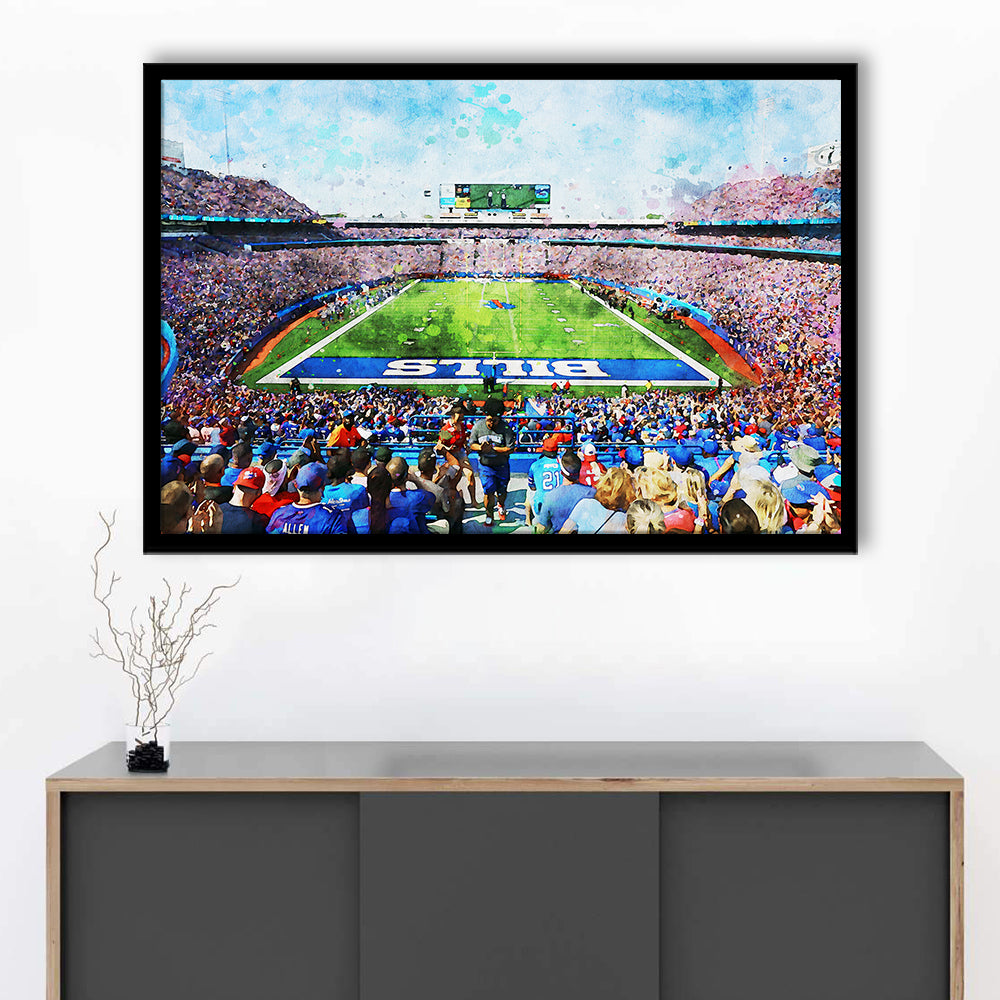 Watercolor Bills Stadium in New York, Stadium , Sport Art, Gift for him, Framed Art Print Wall Decor, Framed Picture