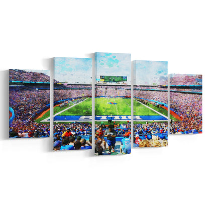 Watercolor Bills Stadium in New York, Stadium Canvas, Sport Art, Gift for him, Mixed Panels Canvas Print Wall Art