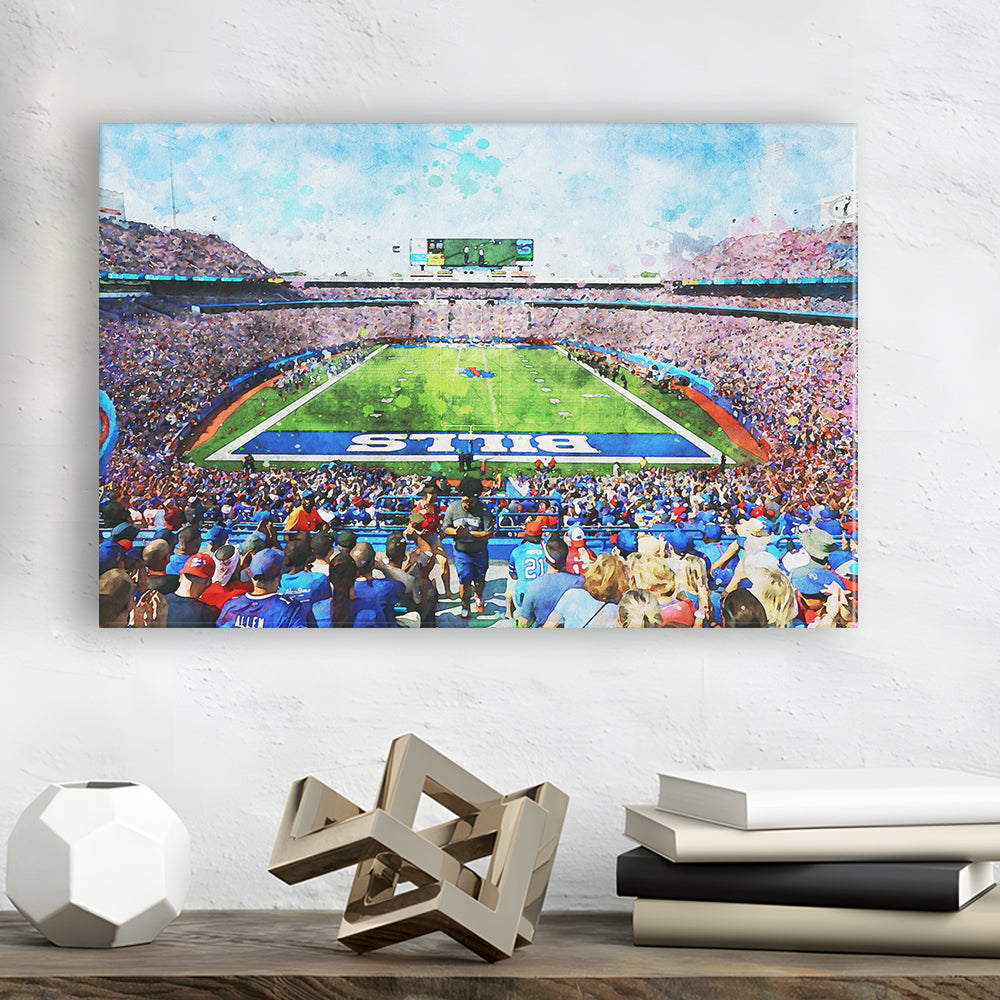Watercolor Bills Stadium in New York, Stadium Canvas, Sport Art, Gift for him, Canvas Print Wall Art Home Decor