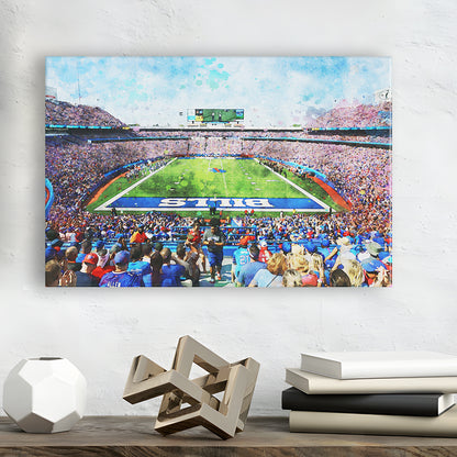 Watercolor Bills Stadium in New York, Stadium Canvas, Sport Art, Gift for him, Canvas Print Wall Art Home Decor