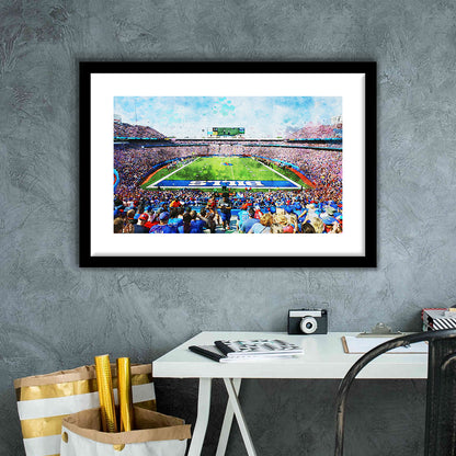 Watercolor Bills Stadium in New York, Stadium , Sport Art, Gift for him, Framed Art Print White Border Wall Decor