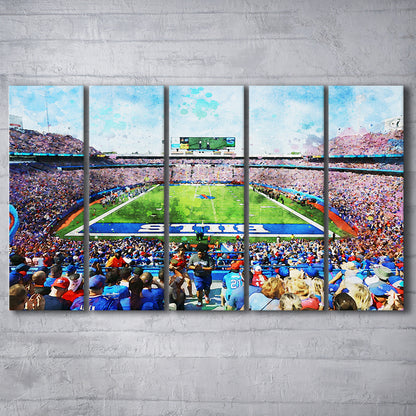 Watercolor Bills Stadium in New York, Stadium Canvas, Sport Art, Gift for him, Multi Panels Canvas Print Wall Art