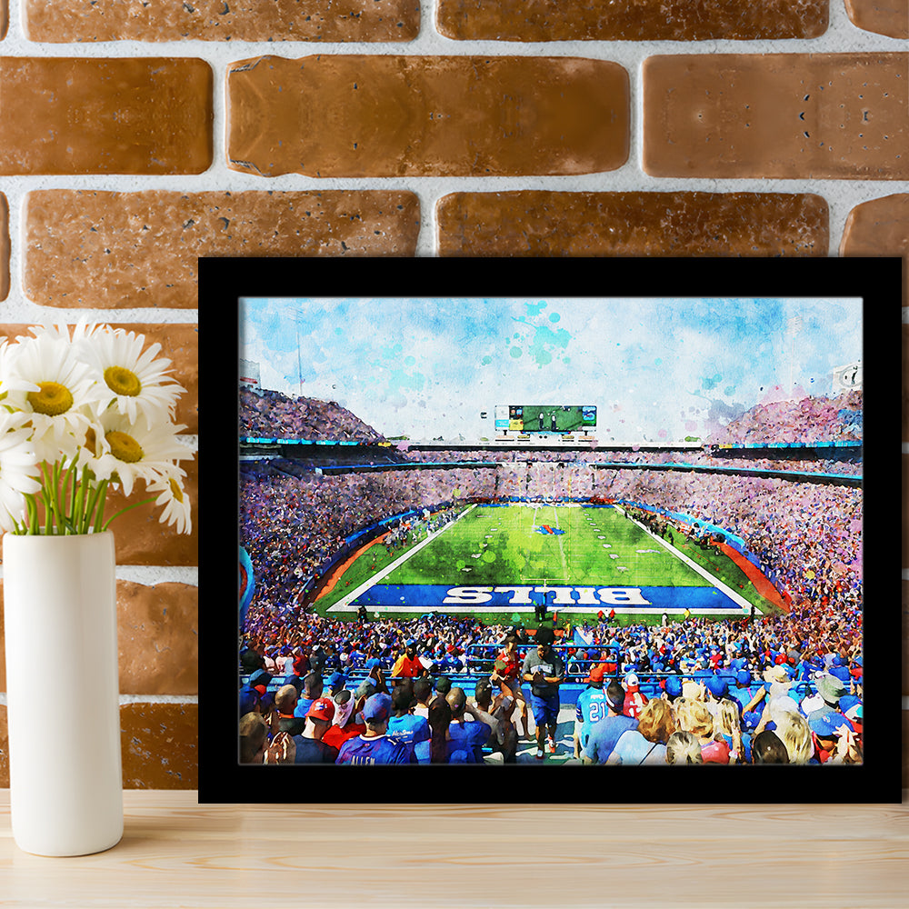 Watercolor Bills Stadium in New York, Stadium , Sport Art, Gift for him, Framed Art Print Wall Decor, Framed Picture