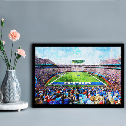 Watercolor Bills Stadium in New York, Stadium , Sport Art, Gift for him, Framed Art Print Wall Decor, Framed Picture