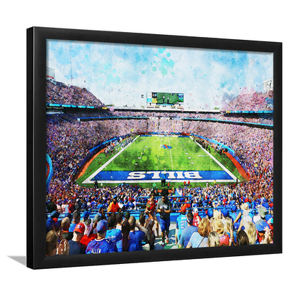 Watercolor Bills Stadium in New York, Stadium , Sport Art, Gift for him, Framed Art Print Wall Decor, Framed Picture