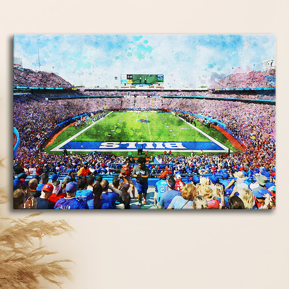 Watercolor Bills Stadium in New York, Stadium Canvas, Sport Art, Gift for him, Canvas Print Wall Art Home Decor