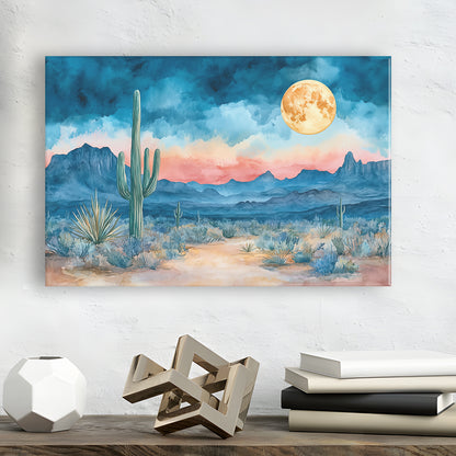 Watercolor Moody Desert Painting Pastel, Canvas Art Decor Print, Painting Art, Canvas Print Wall Art Home Decor