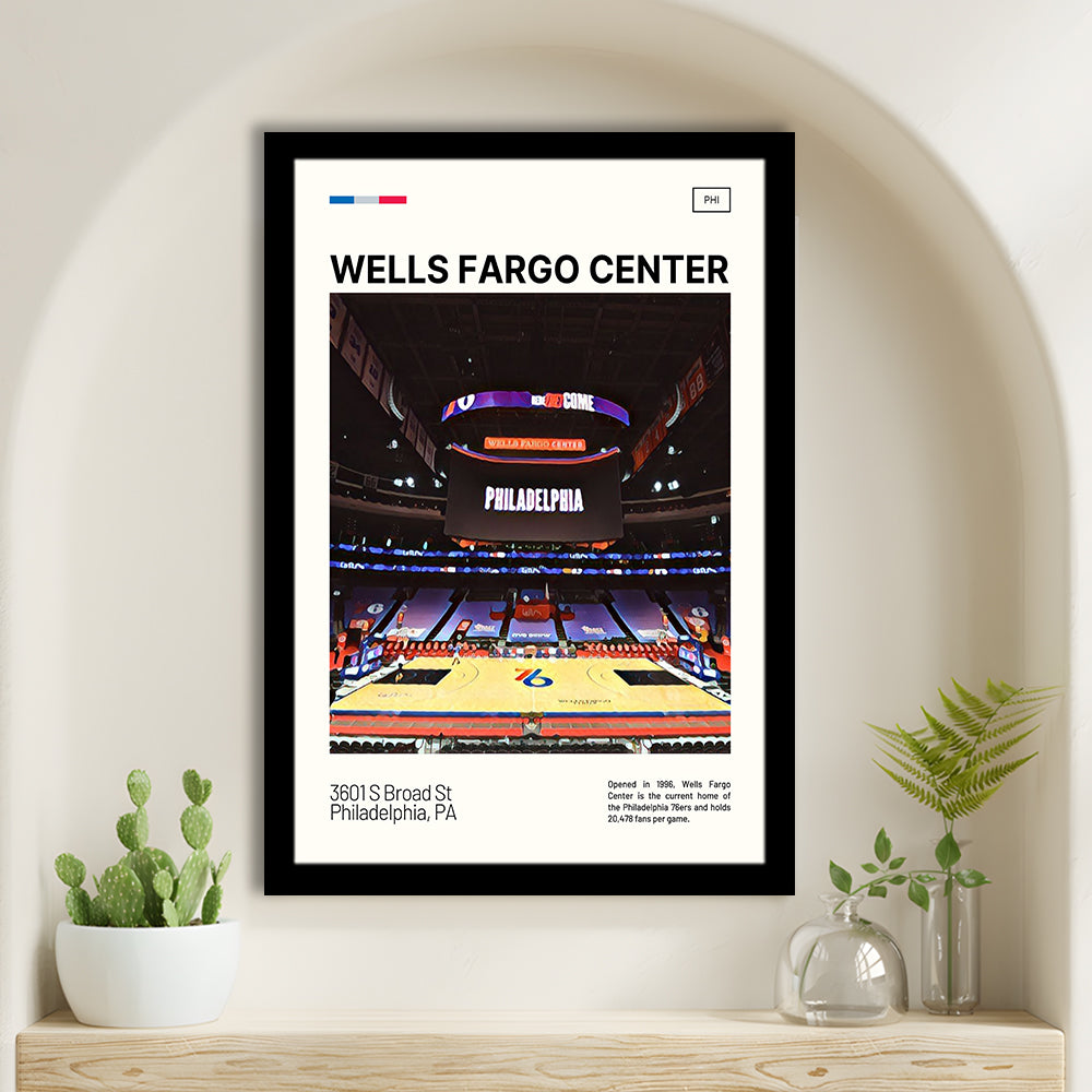 Wells Fargo Center Print, Philadelphia Stadium Art, Gifts for him, Sport Art, Framed Art Print Wall Decor