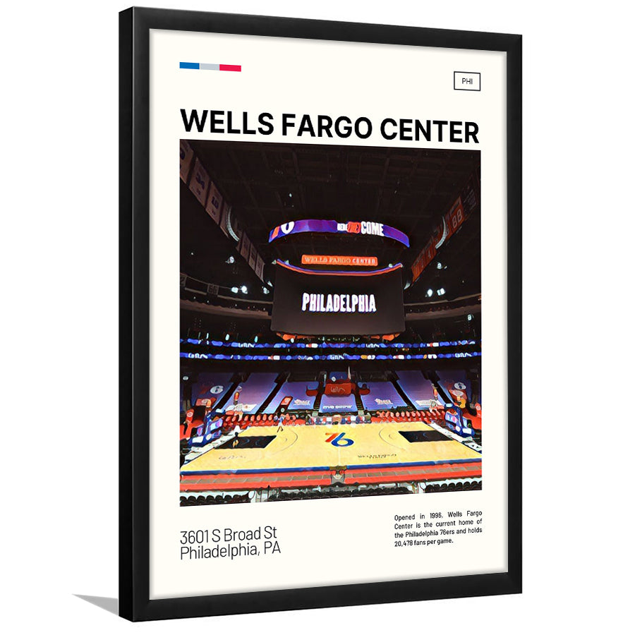 Wells Fargo Center Print, Philadelphia Stadium Art, Gifts for him, Sport Art, Framed Art Print Wall Decor