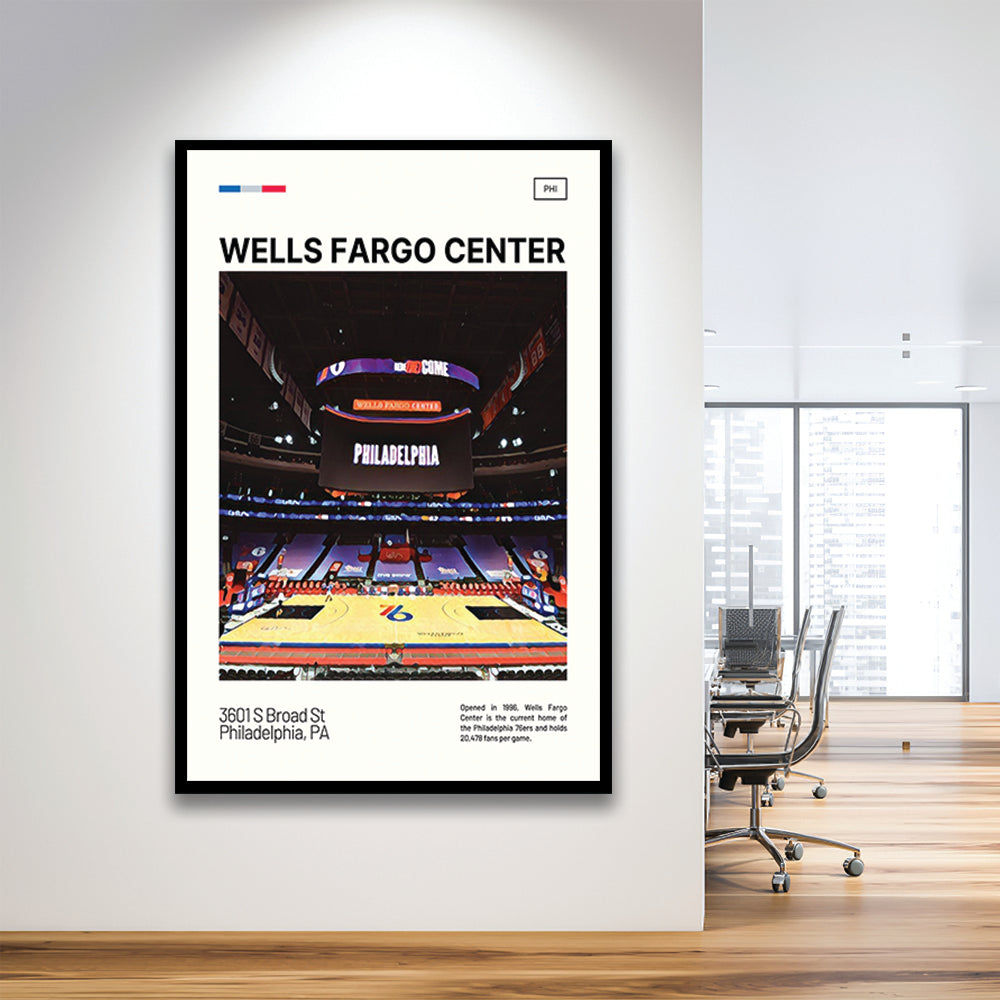 Wells Fargo Center Print, Philadelphia Stadium Art, Gifts for him, Sport Art, Framed Art Print Wall Decor