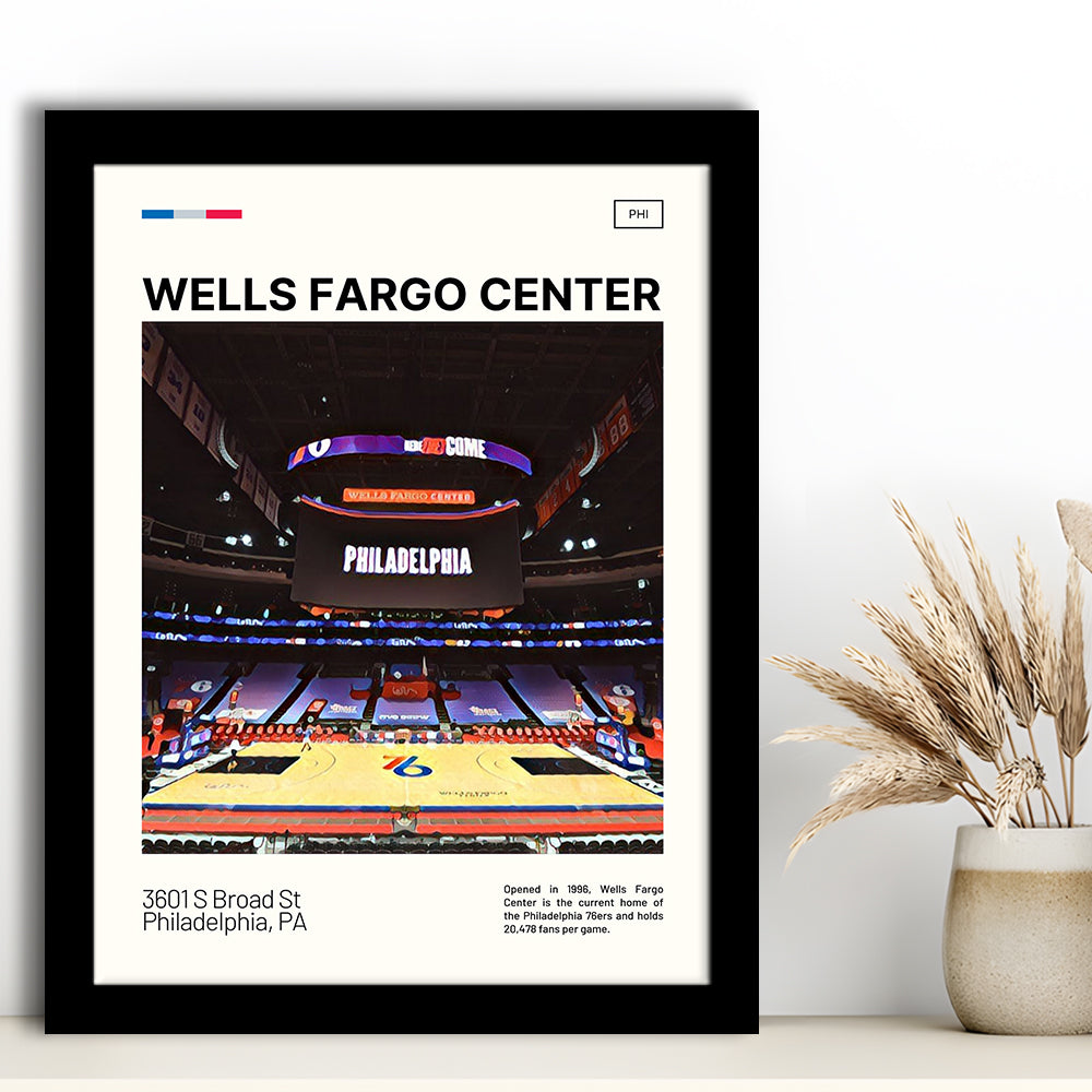Wells Fargo Center Print, Philadelphia Stadium Art, Gifts for him, Sport Art, Framed Art Print Wall Decor