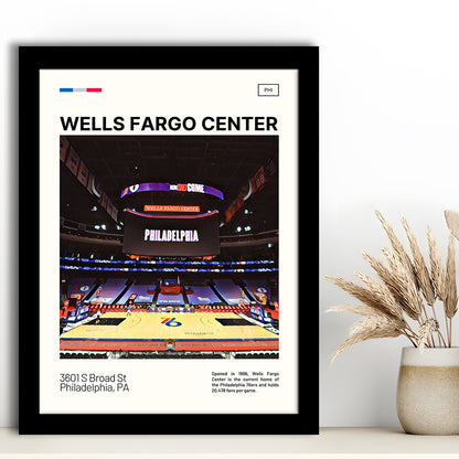 Wells Fargo Center Print, Philadelphia Stadium Art, Gifts for him, Sport Art, Framed Art Print Wall Decor