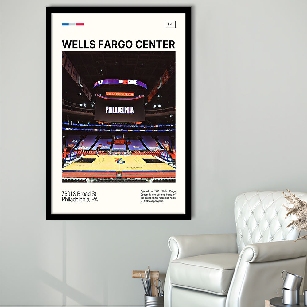 Wells Fargo Center Print, Philadelphia Stadium Art, Gifts for him, Sport Art, Framed Art Print Wall Decor