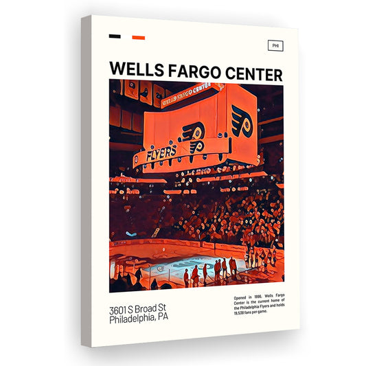 Wells Fargo Center Print, Philadelphia Stadium Canvas Art V1, Fan Gifts, Sport Art, Canvas Print Wall Art