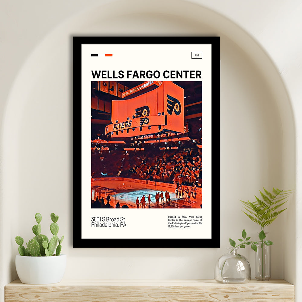 Wells Fargo Center Print, Philadelphia Stadium Art V1, Gifts for him, Sport Art, Framed Art Print Wall Decor
