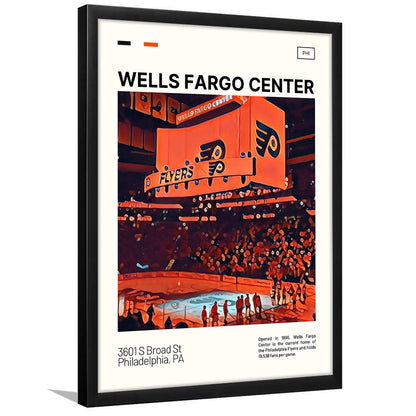 Wells Fargo Center Print, Philadelphia Stadium Art V1, Gifts for him, Sport Art, Framed Art Print Wall Decor