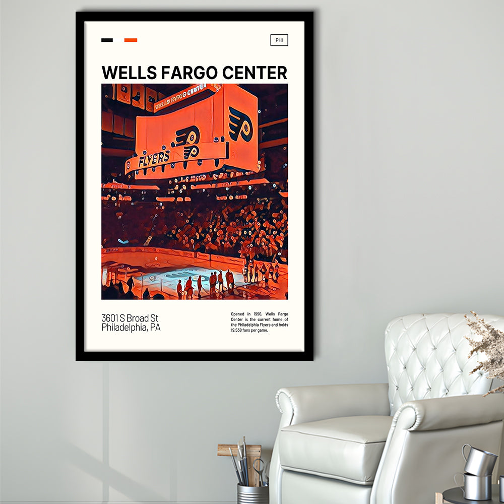 Wells Fargo Center Print, Philadelphia Stadium Art V1, Gifts for him, Sport Art, Framed Art Print Wall Decor