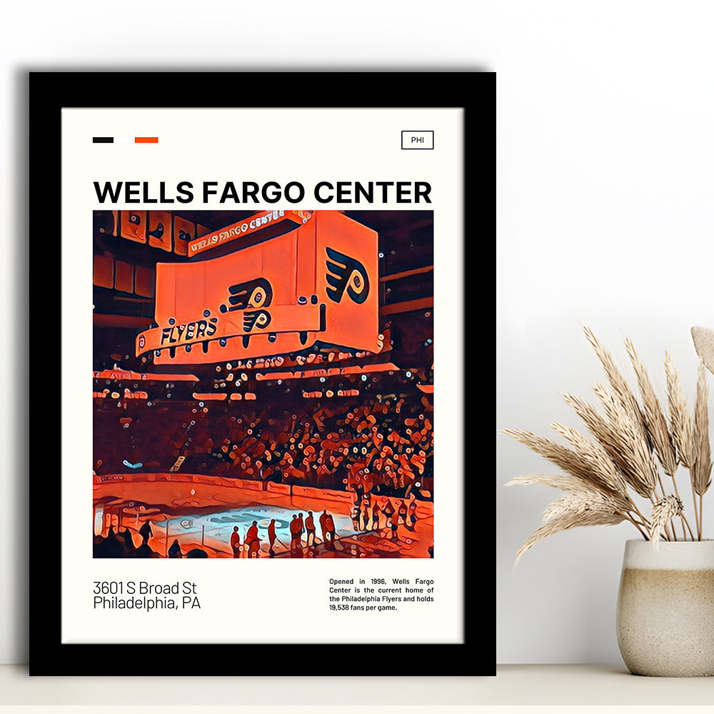 Wells Fargo Center Print, Philadelphia Stadium Art V1, Gifts for him, Sport Art, Framed Art Print Wall Decor