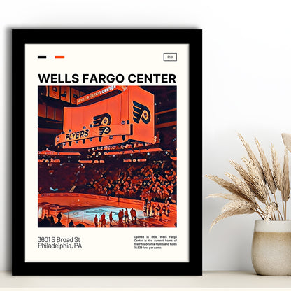 Wells Fargo Center Print, Philadelphia Stadium Art V1, Gifts for him, Sport Art, Framed Art Print Wall Decor