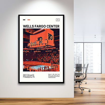 Wells Fargo Center Print, Philadelphia Stadium Art V1, Gifts for him, Sport Art, Framed Art Print Wall Decor