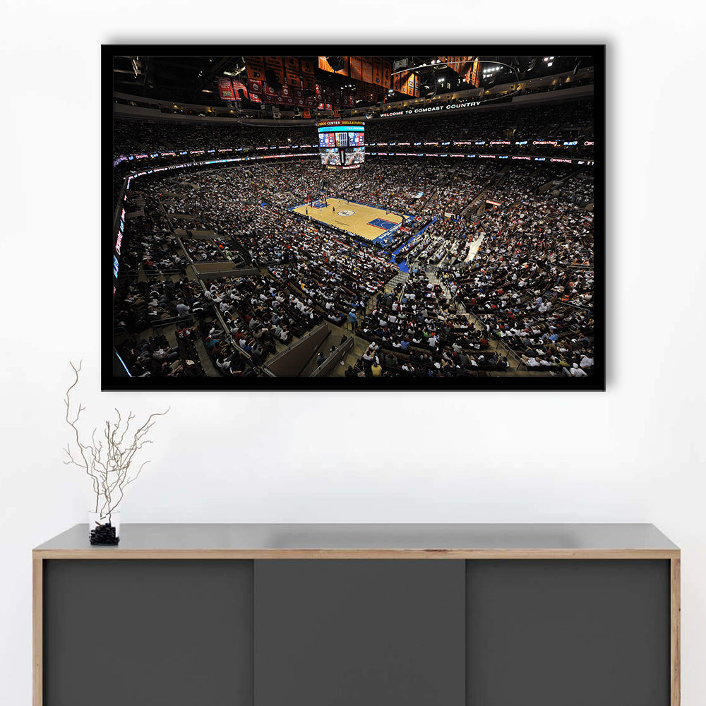 Wells Fargo Center, Stadium Canvas, Sport Art, Fan Gifts, Framed Art Print Wall Decor, Picture Framed