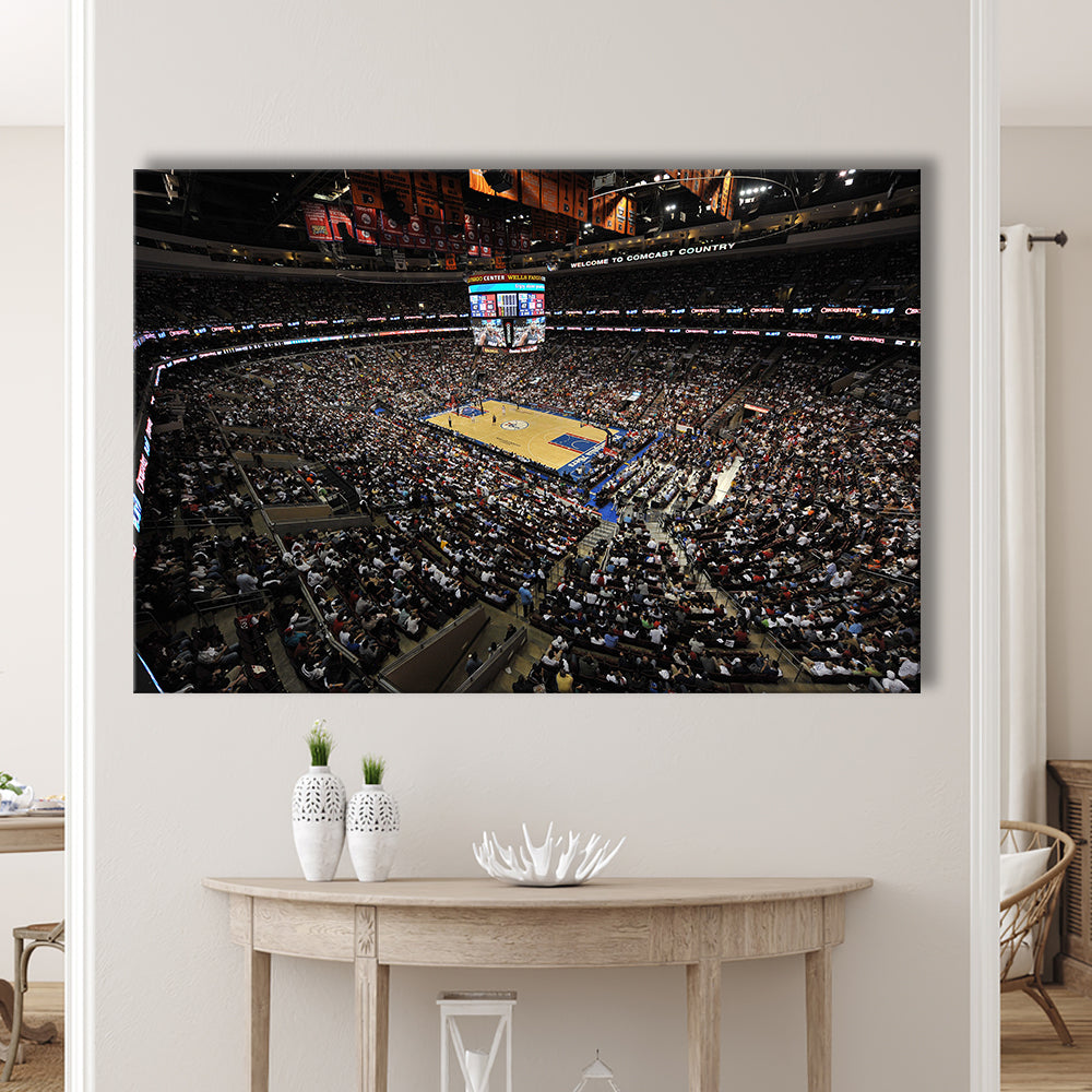 Wells Fargo Center, Stadium Canvas, Sport Art, Fan Gifts, Man Cave Decor, Art Print, Canvas Print Wall Art