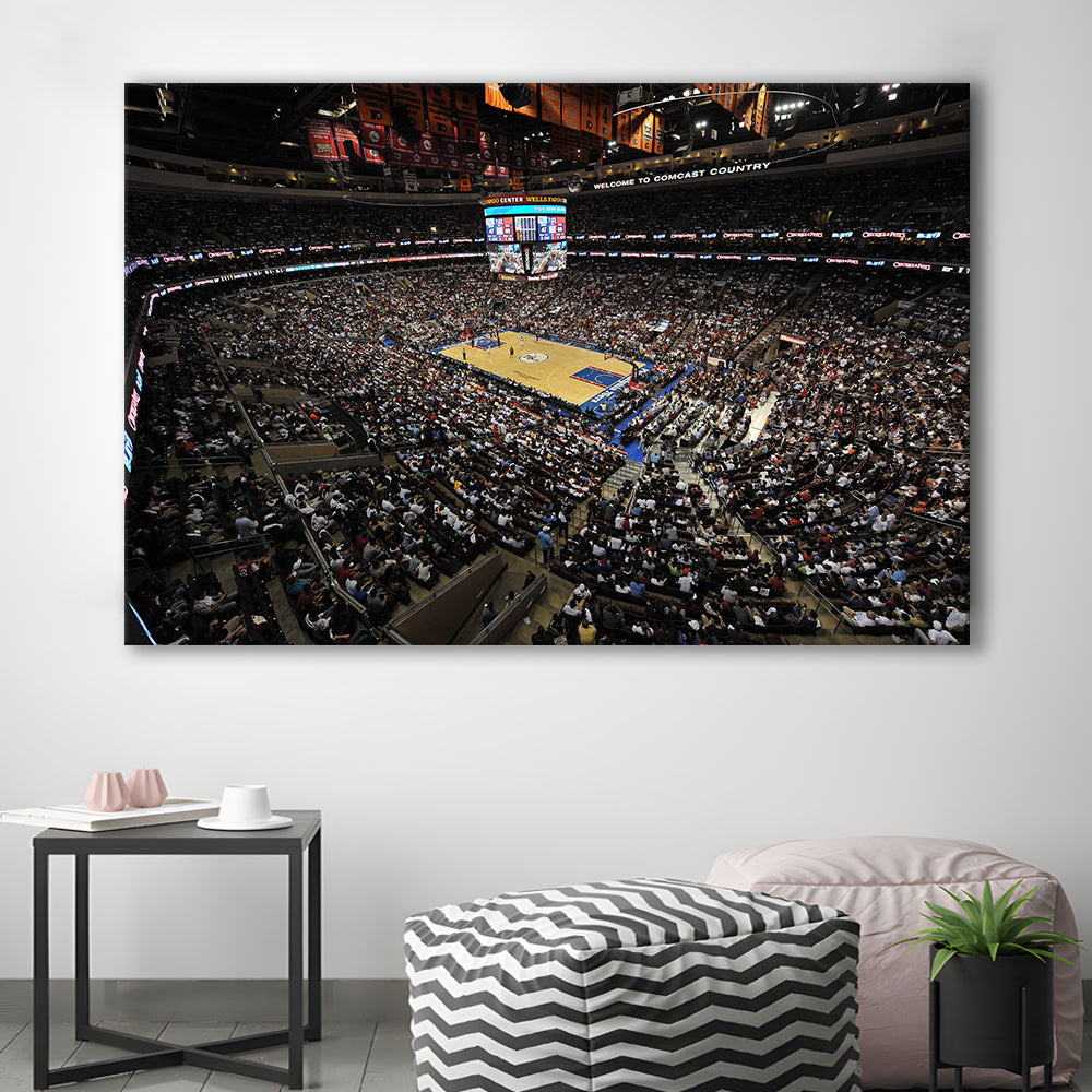 Wells Fargo Center, Stadium Canvas, Sport Art, Fan Gifts, Man Cave Decor, Art Print, Canvas Print Wall Art