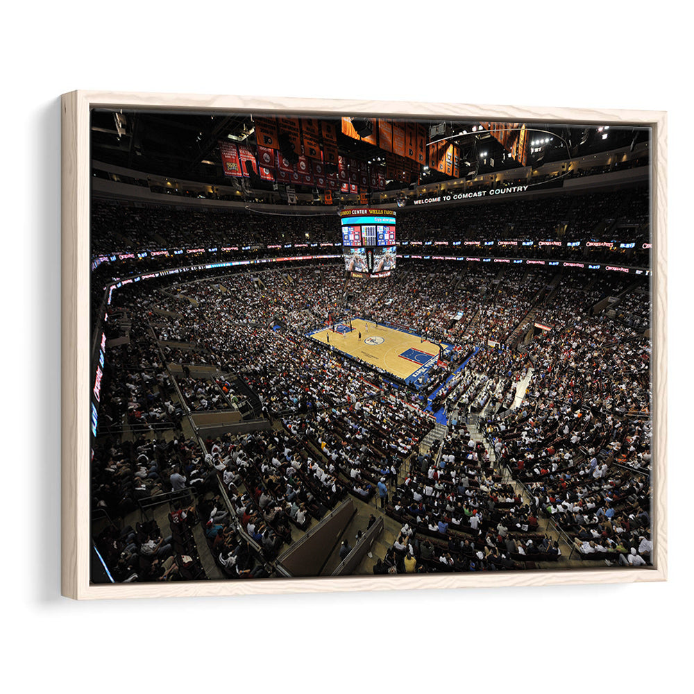 Wells Fargo Center, Stadium Canvas, Sport Art, Fan Gifts, Framed Canvas Print Wall Art, Floating Frame