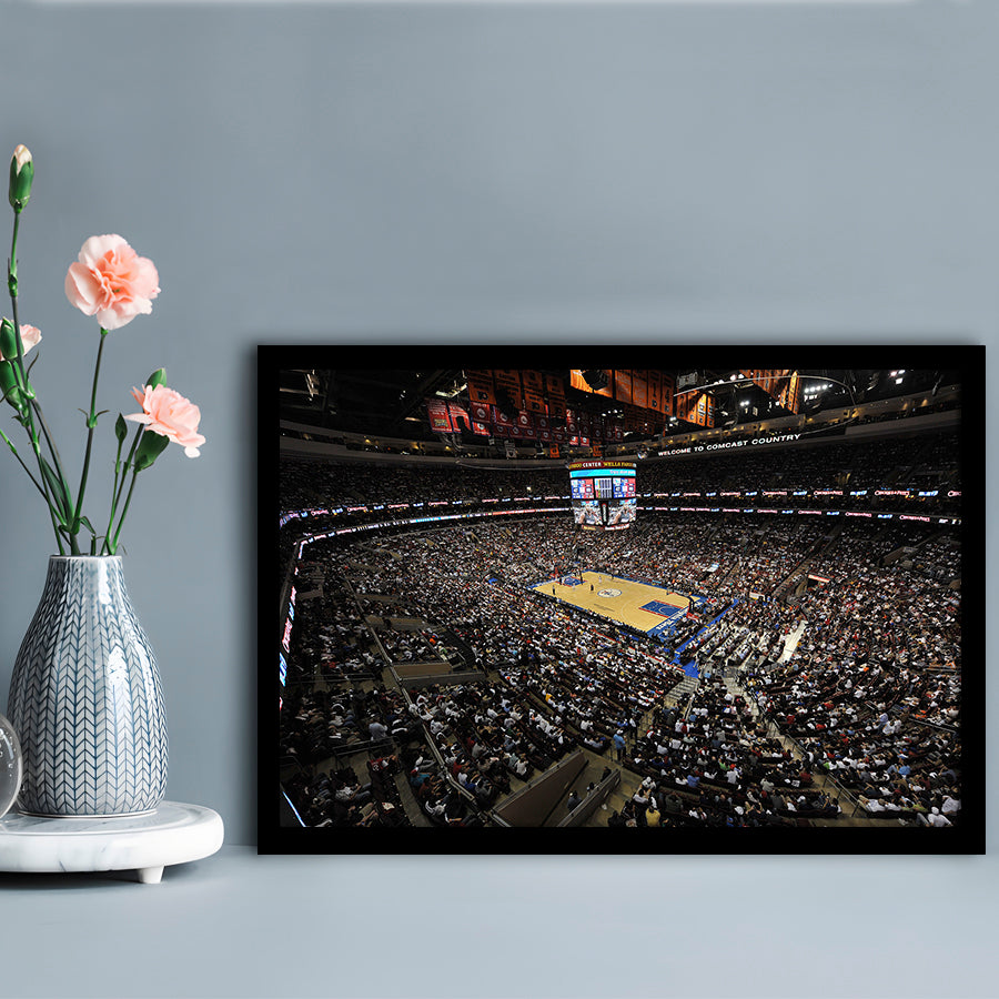 Wells Fargo Center, Stadium Canvas, Sport Art, Fan Gifts, Framed Art Print Wall Decor, Picture Framed