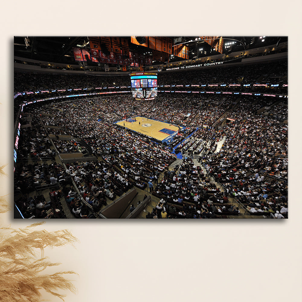 Wells Fargo Center, Stadium Canvas, Sport Art, Fan Gifts, Man Cave Decor, Art Print, Canvas Print Wall Art