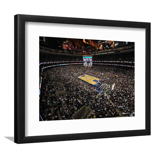 Wells Fargo Center, Stadium Canvas, Sport Art, Fan Gifts, White Border Framed Art Print Wall Decor