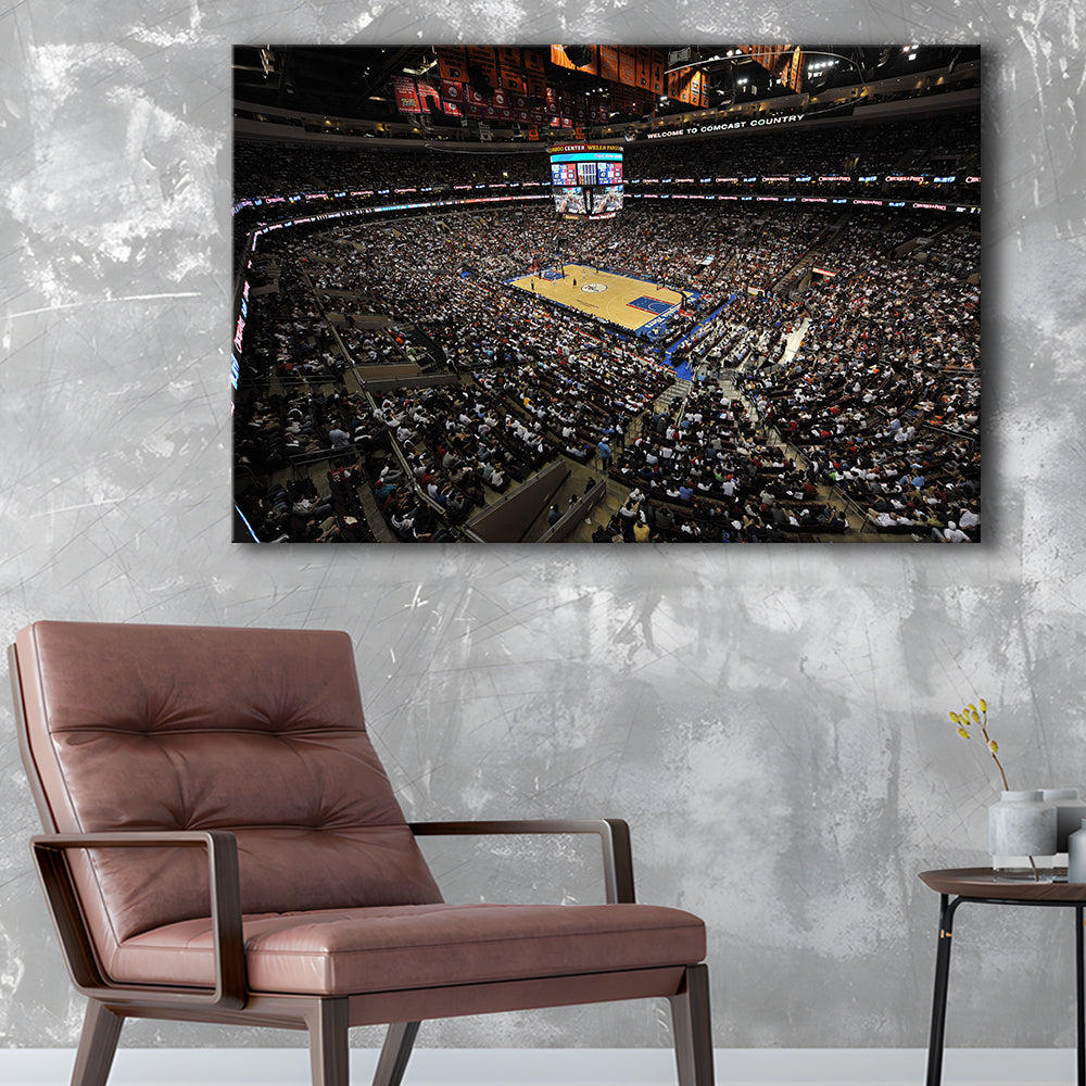 Wells Fargo Center, Stadium Canvas, Sport Art, Fan Gifts, Man Cave Decor, Art Print, Canvas Print Wall Art