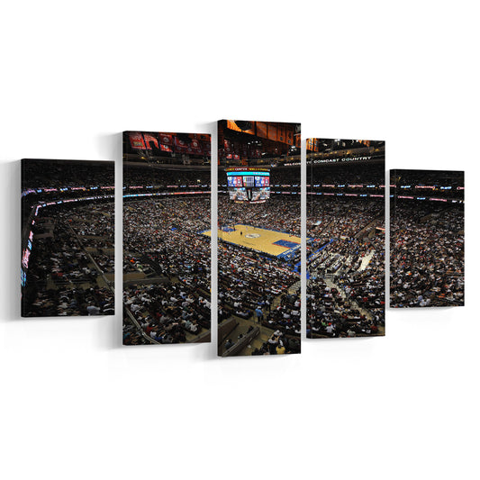 Wells Fargo Center, Stadium Canvas, Sport Art, Fan Gifts, 5 Panel, Large Canvas, Canvas Print Wall Art