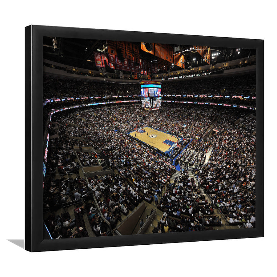 Wells Fargo Center, Stadium Canvas, Sport Art, Fan Gifts, Framed Art Print Wall Decor, Picture Framed