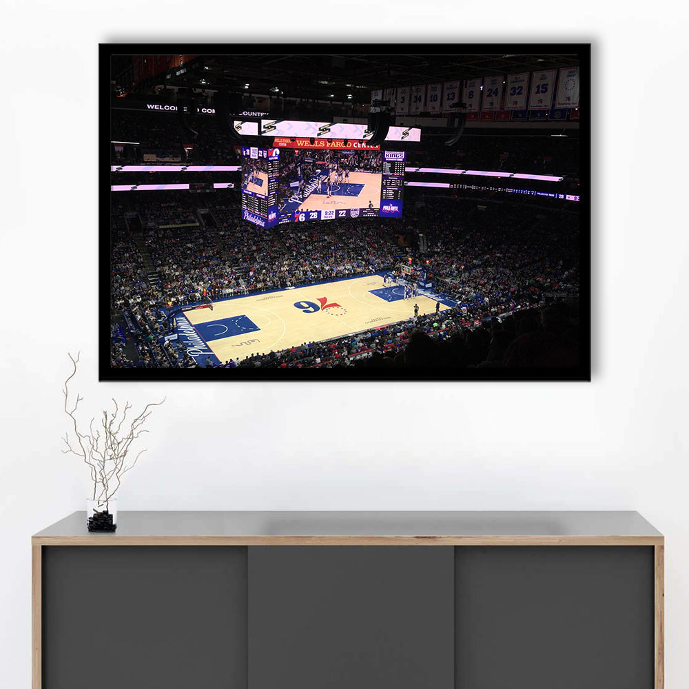Wells Fargo Center, Stadium Canvas, Sport Art, Gift for him, Framed Art Print Wall Decor, Picture Framed