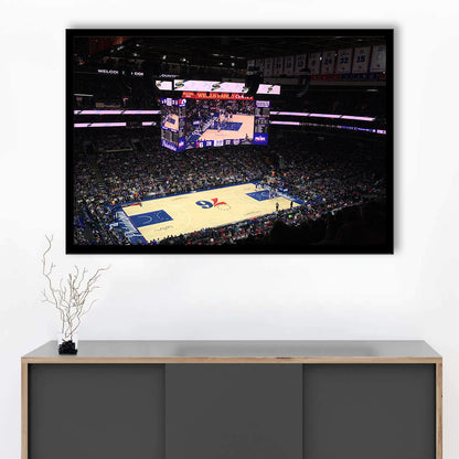Wells Fargo Center, Stadium Canvas, Sport Art, Gift for him, Framed Art Print Wall Decor, Picture Framed