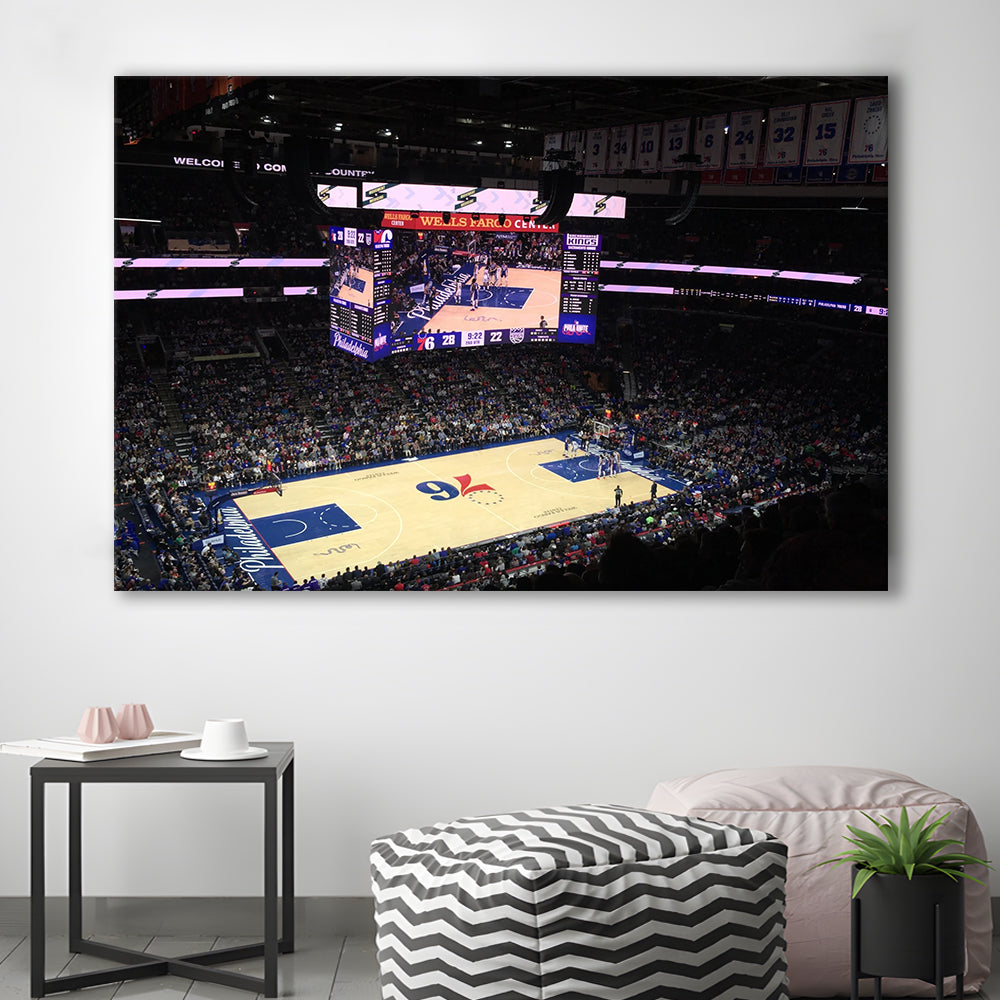 Wells Fargo Center, Stadium Canvas, Sport Art, Gift for him, Man Cave Decor, Art Print, Canvas Print Wall Art