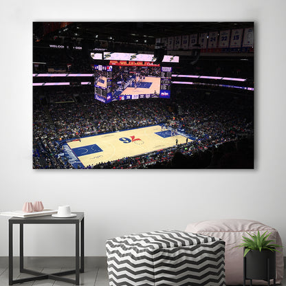 Wells Fargo Center, Stadium Canvas, Sport Art, Gift for him, Man Cave Decor, Art Print, Canvas Print Wall Art