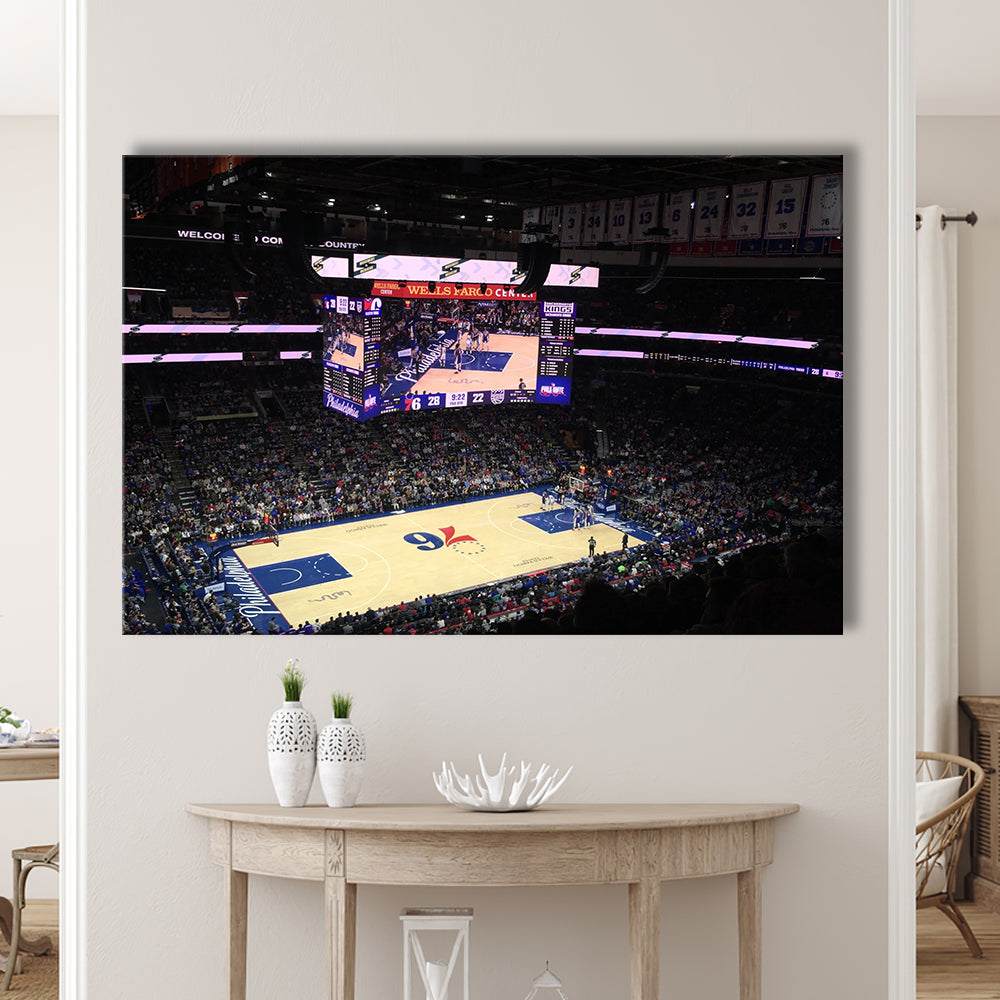 Wells Fargo Center, Stadium Canvas, Sport Art, Gift for him, Man Cave Decor, Art Print, Canvas Print Wall Art