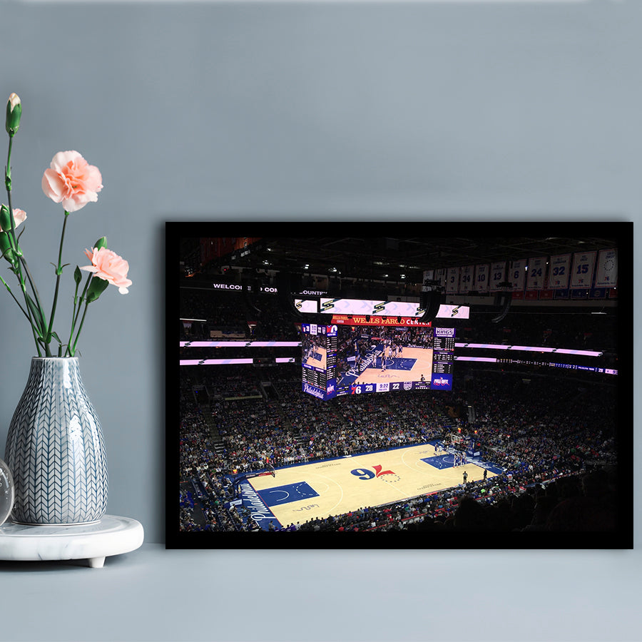 Wells Fargo Center, Stadium Canvas, Sport Art, Gift for him, Framed Art Print Wall Decor, Picture Framed