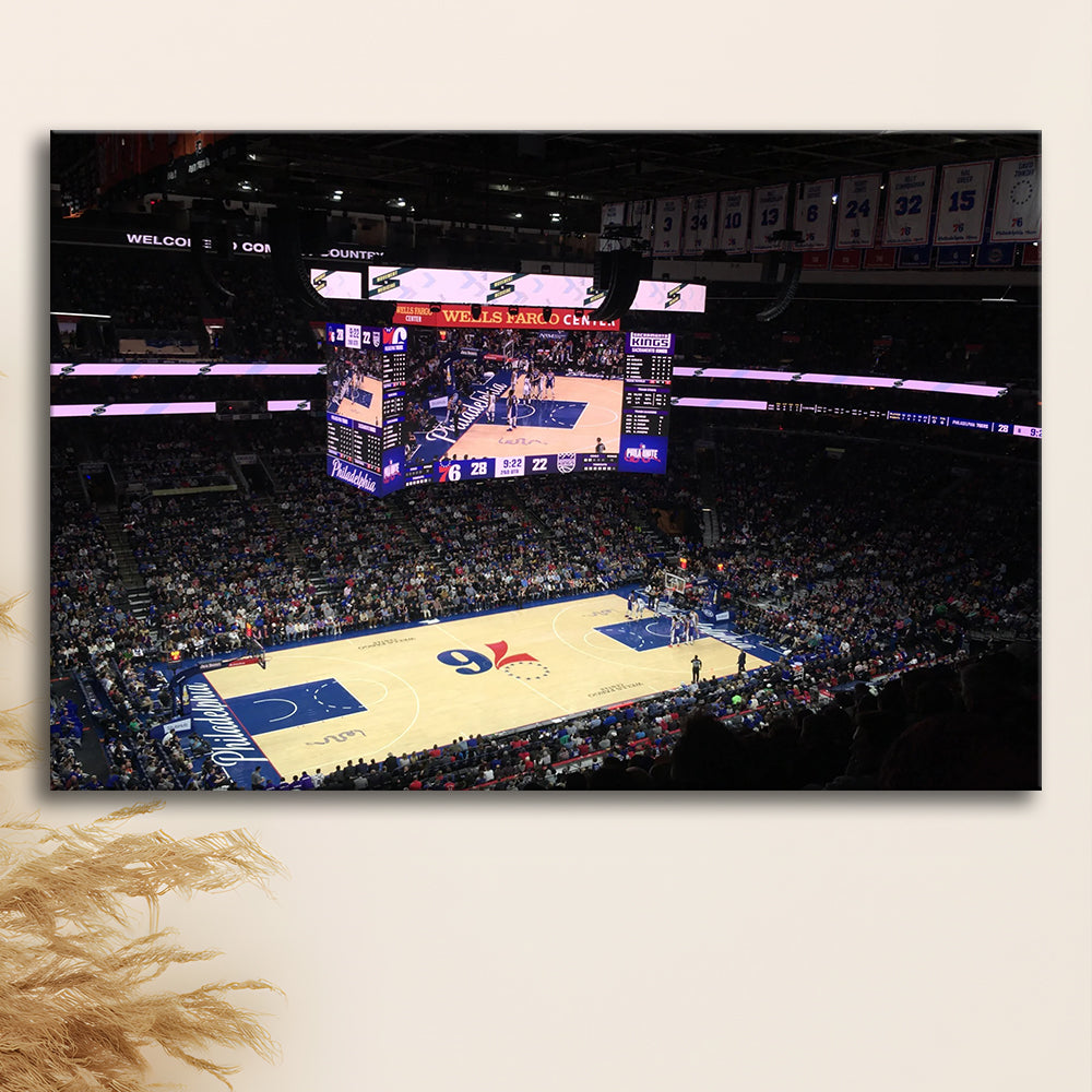 Wells Fargo Center, Stadium Canvas, Sport Art, Gift for him, Man Cave Decor, Art Print, Canvas Print Wall Art