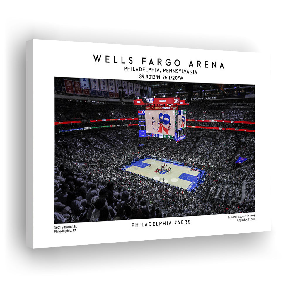 Wells Fargo Center, Philadelphia Basketball Stadium Wall Art Print, Sport Art Print, Canvas Print Wall Art, Man Cave Gift