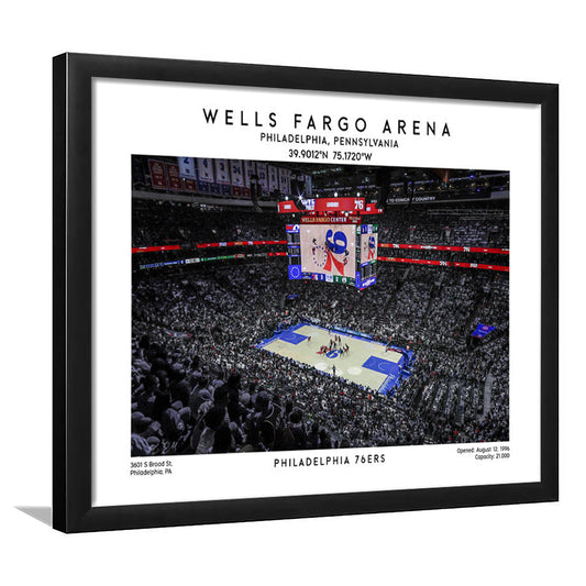 Wells Fargo Center, Philadelphia Basketball Stadium Wall Art Print, Sport Art Print, Framed Art Print Wall Decor