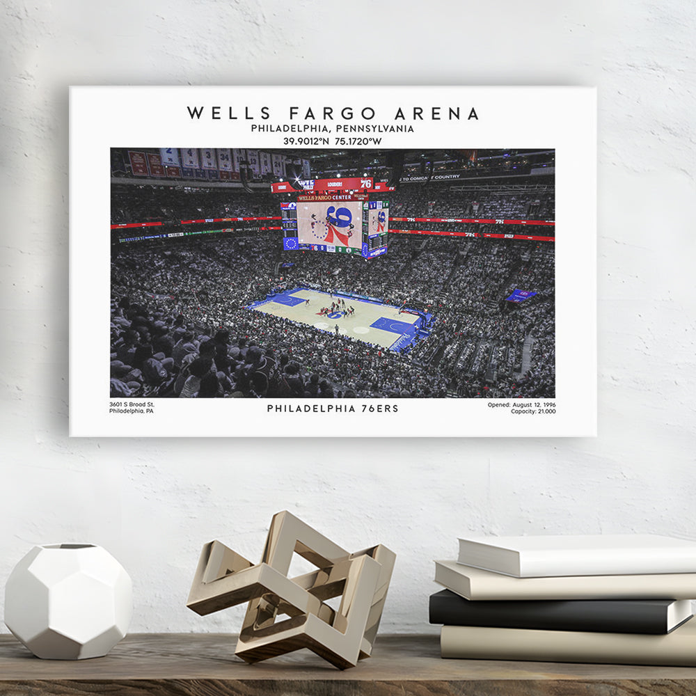 Wells Fargo Center, Philadelphia Basketball Stadium Wall Art Print, Sport Art Print, Canvas Print Wall Art, Man Cave Gift